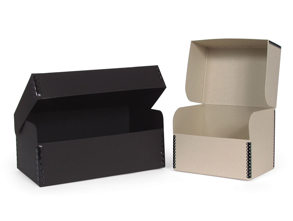 black and brown boxes